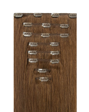 20" Classic Chestnut Brown Clip-In Extensions (180g)