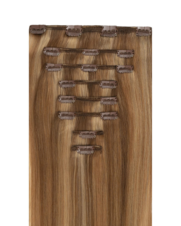20" Classic Golden Brown With Beige Blonde Highlights (180g)