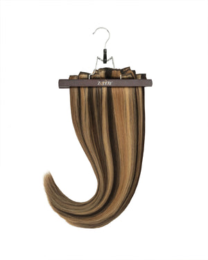 16" Classic Dark Brown With Ashy Blonde Highlights (160g)