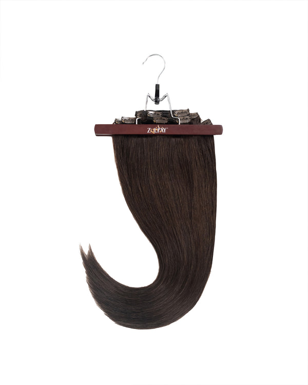 16" Classic Dark Brown Clip-In Extensions (160g)