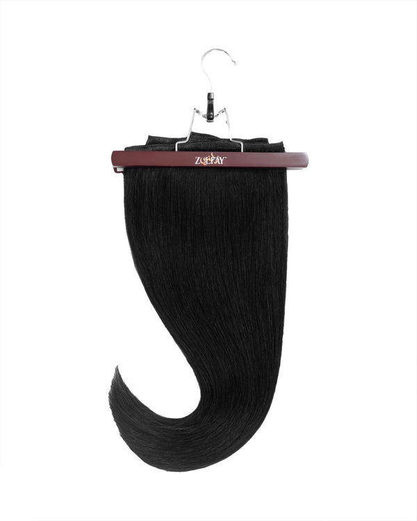 24" Classic Jet Black Clip-In Extensions (200g)
