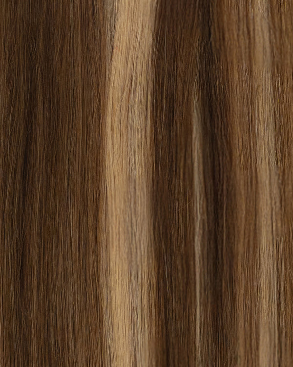 20" Classic Chestnut Brown With Cool Blonde Highlights (180g)