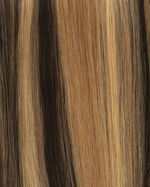 16" Classic Dark Brown With Ashy Blonde Highlights (160g)