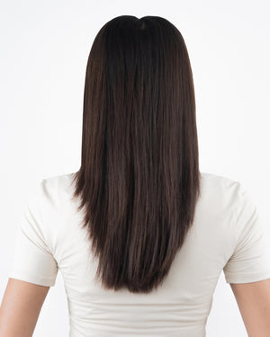 20" Classic Dark Brown With Ashy Blonde Highlights (180g)