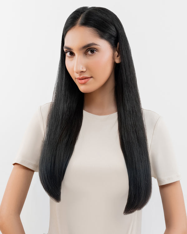 24" Classic Natural Black Clip-In Extensions (200g)