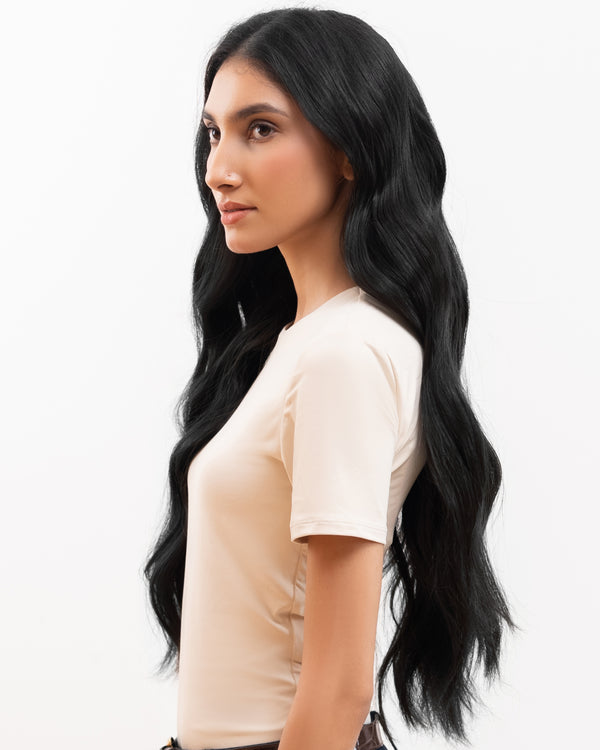 24" Classic Natural Black Clip-In Extensions (200g)