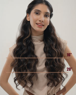 16" Classic Natural Black With Caramel Honey Highlights (160g)