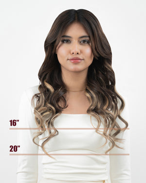 16" Classic Dark Brown With Ashy Blonde Highlights (160g)