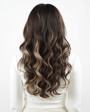 Classic Dark Brown With Ashy Blonde Highlights