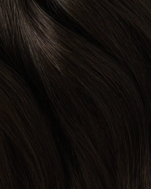 Remy clip in hair extensions for black hair with salon style finish