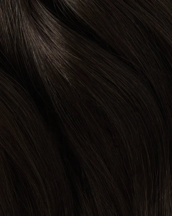 Remy clip in hair extensions for black hair with salon style finish
