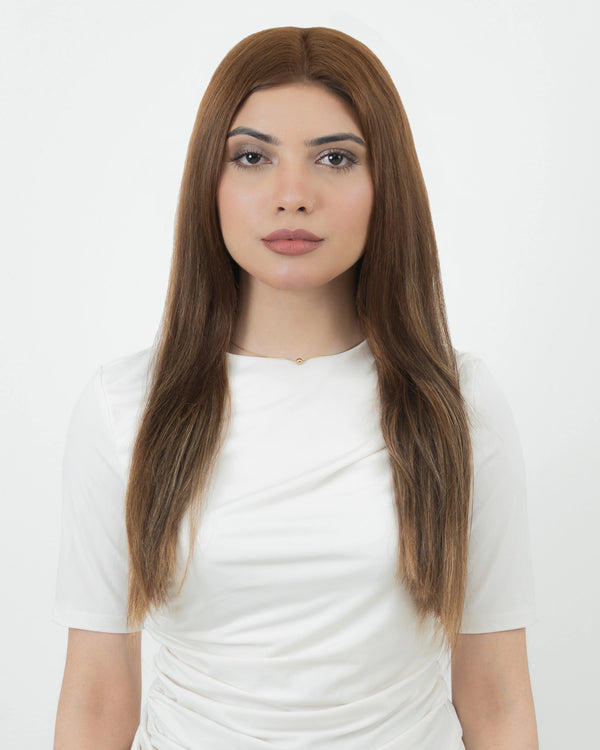 chestnut brown clip in hair extensions 16 inches / 160g for added length