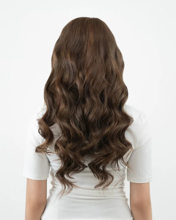 chestnut brown hair extensions for a smooth and natural finish