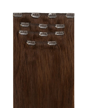 Classic Chocolate Brown Clip In Extensions - Natural Volume