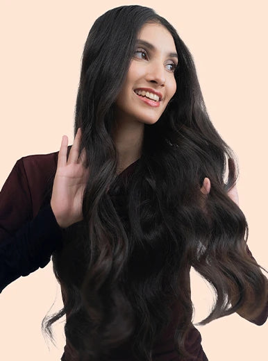dark shade hair extensions in natural black and brown tones for a smooth and blended look