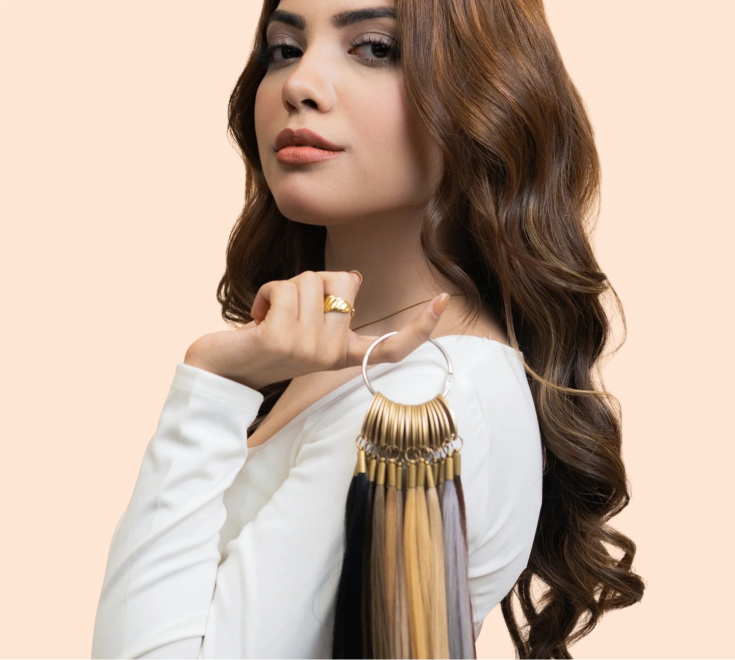 hair extension colour options sample pack with multiple shades for choosing the right hair color