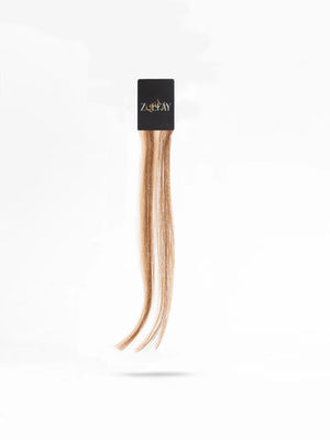 chestnut brown with cool blonde highlights hair extension colour sample 5g for shade testing