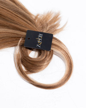 human hair extension colour sample pack in ash brown for shade testing