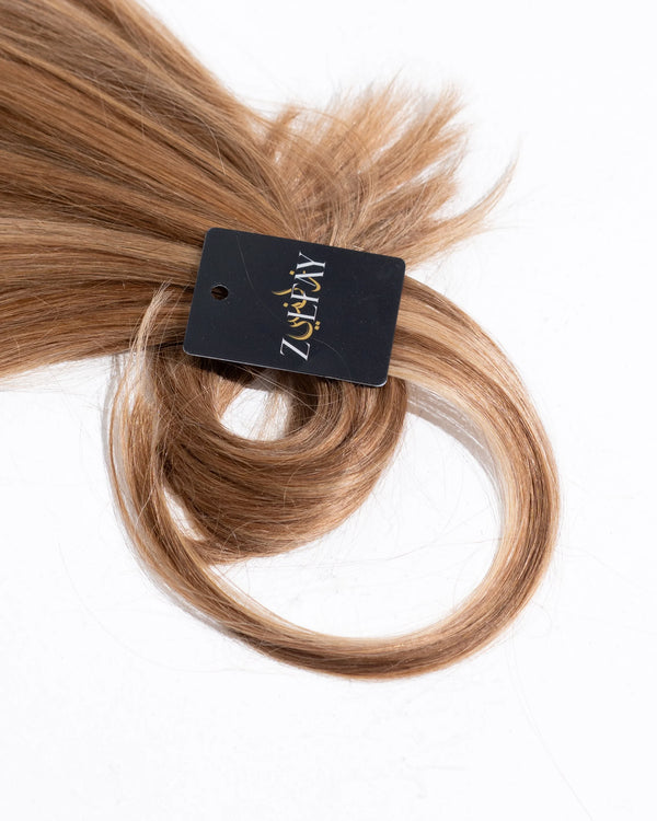 human hair extension colour sample pack in ash brown for shade testing