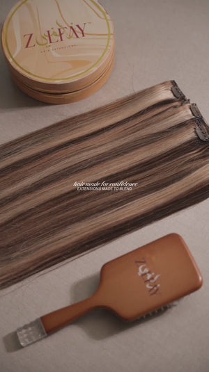 Classic Dark Brown With Ashy Blonde Highlights
