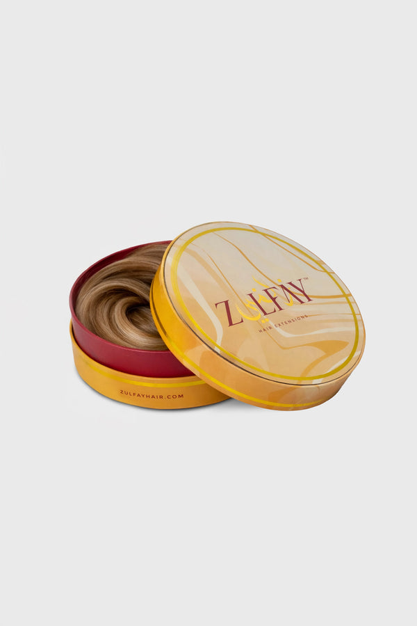 Zulfay Hair brown hair extensions with blonde highlights for a fuller look