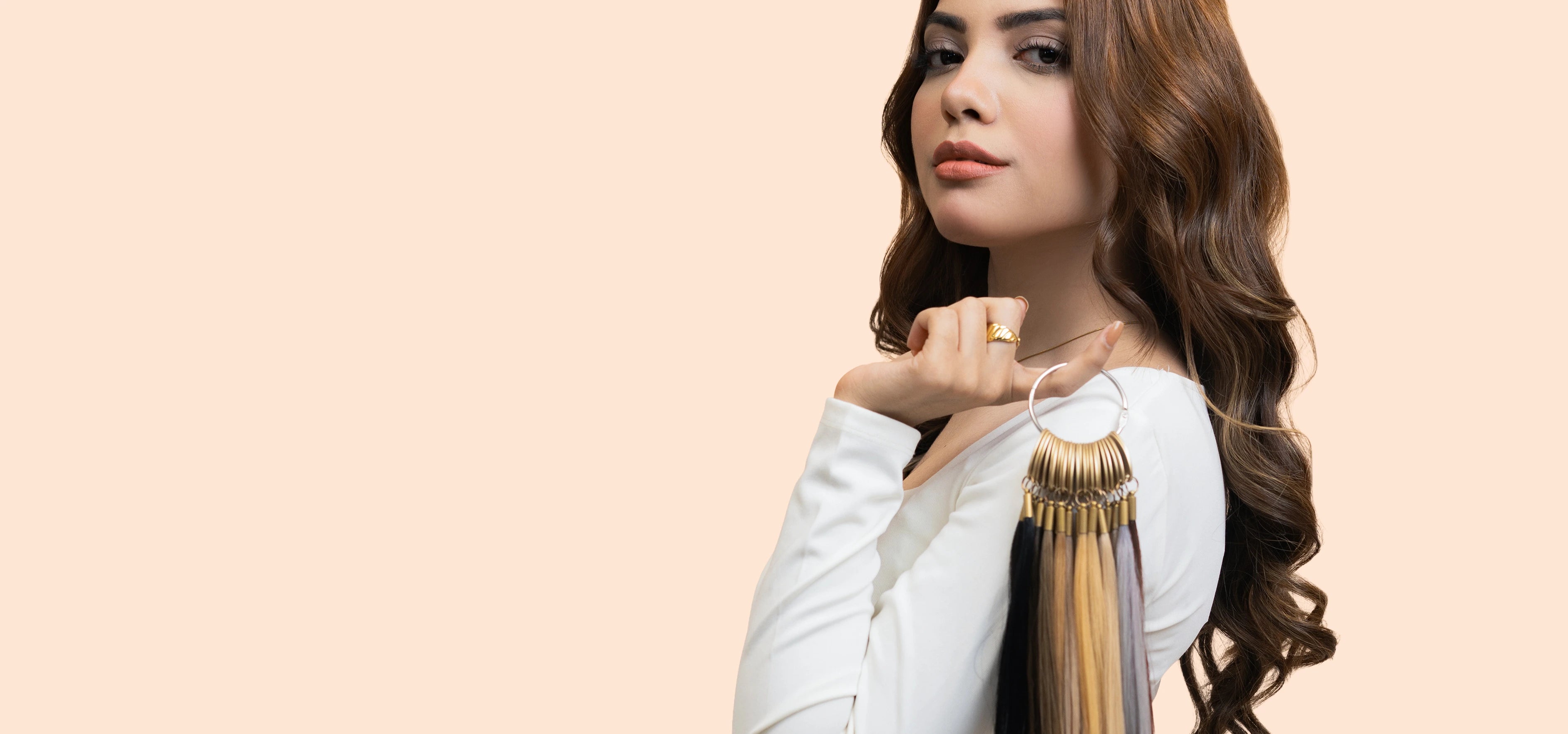 Zulfay hair colour samples remy hair extensions showing different shades for accurate matching